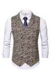 Shawl Kraag Double Breasted Slim Fit Lichtbruin Heren Pak Vest