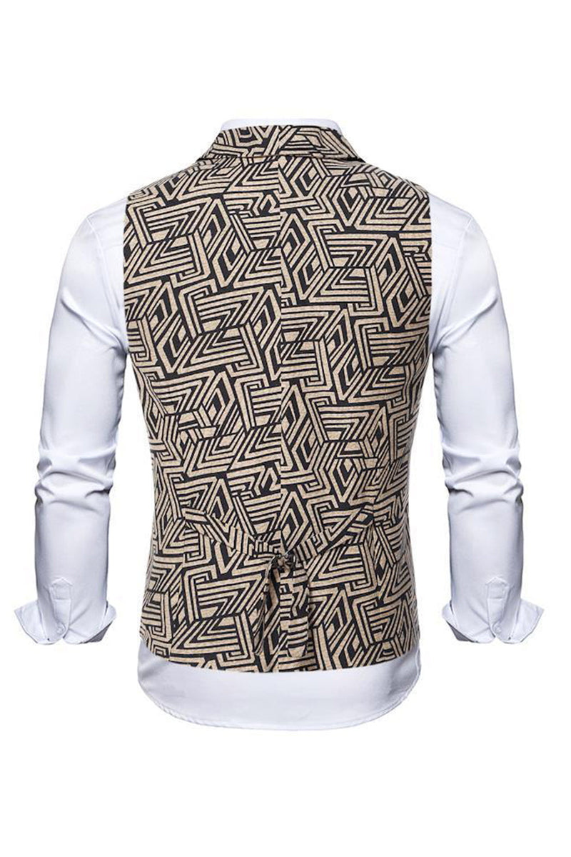 Afbeelding in Gallery-weergave laden, Shawl Kraag Double Breasted Slim Fit Lichtbruin Heren Pak Vest