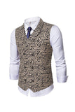 Shawl Kraag Double Breasted Slim Fit Lichtbruin Heren Pak Vest