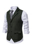 Afbeelding in Gallery-weergave laden, Single Breasted Revers Navy Heren Pak Vest