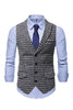 Afbeelding in Gallery-weergave laden, Check Single Breasted Peak Revers Kraag Heren Pak Vest