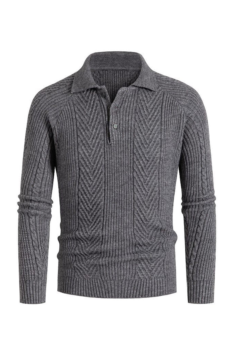 Afbeelding in Gallery-weergave laden, Grijze heren casual kraag pullover trui