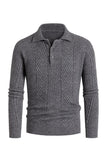 Grijze heren casual kraag pullover trui