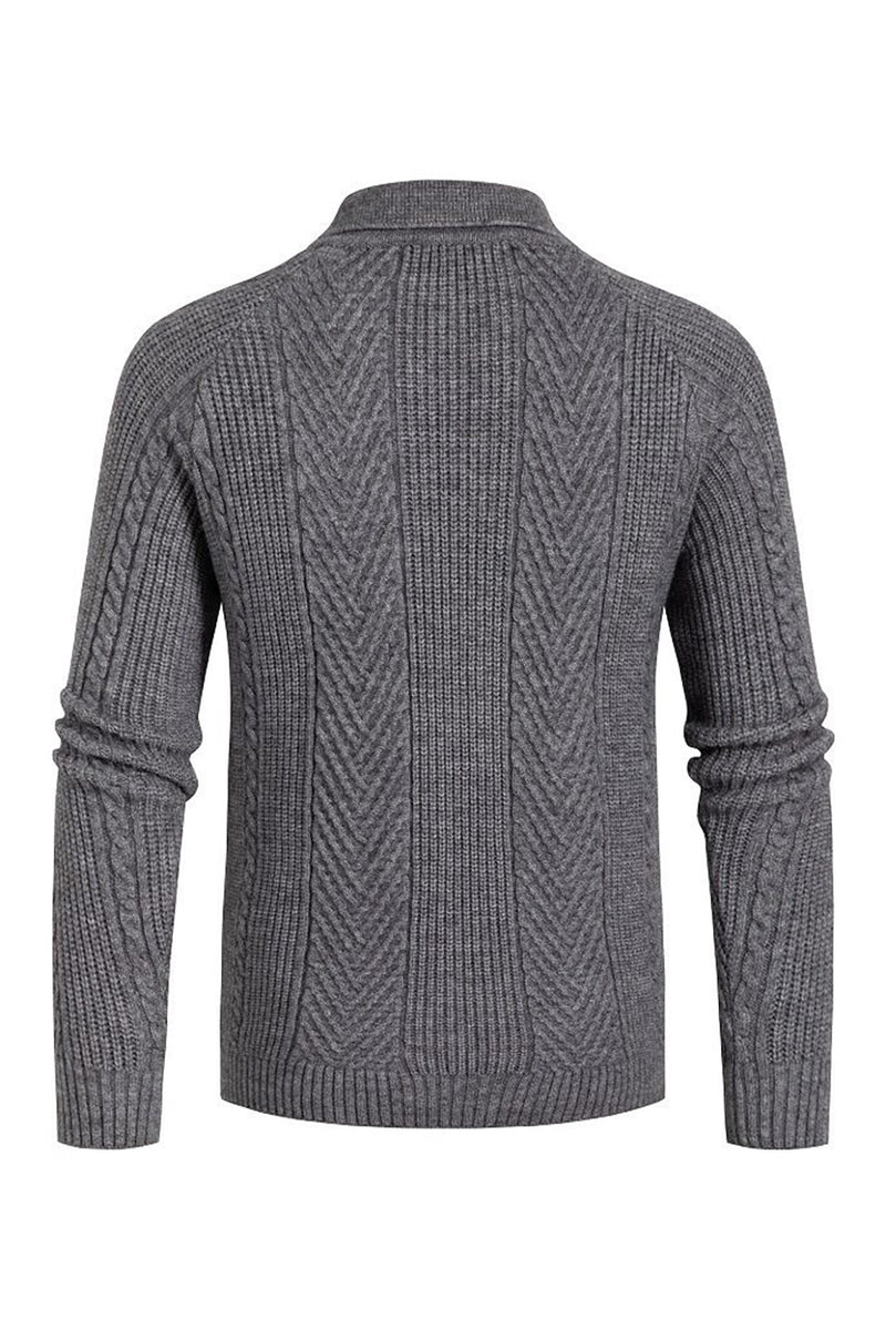 Afbeelding in Gallery-weergave laden, Grijze heren casual kraag pullover trui