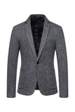 Kaki Tweed One Button Gekerfde Revers Heren Blazer