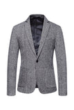 Kaki Tweed One Button Gekerfde Revers Heren Blazer