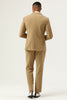 Afbeelding in Gallery-weergave laden, 3-delige bruine single breasted peak revers heren prom suits
