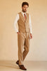 Afbeelding in Gallery-weergave laden, Bruine Single Breasted Peak Revers 3-delige heren trouwpakken