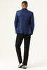 Afbeelding in Gallery-weergave laden, One Button Blue Shawl Revers Jacquard Heren Prom Blazer