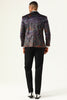 Afbeelding in Gallery-weergave laden, One Button Zwarte Jacquard Sjaal Revers Heren Gala Blazer