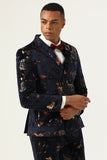 Zwarte gekerfde revers Double Breasted Heren Prom Suits