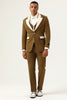 Afbeelding in Gallery-weergave laden, Brown Peak Revers Single Button Heren Prom Suits