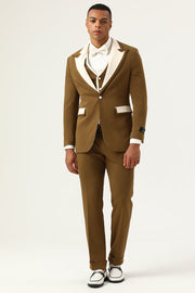 Brown Peak Revers Single Button Heren Prom Suits