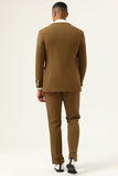 Brown Peak Revers Single Button Heren Prom Suits