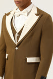 Brown Peak Revers Single Button Heren Prom Suits