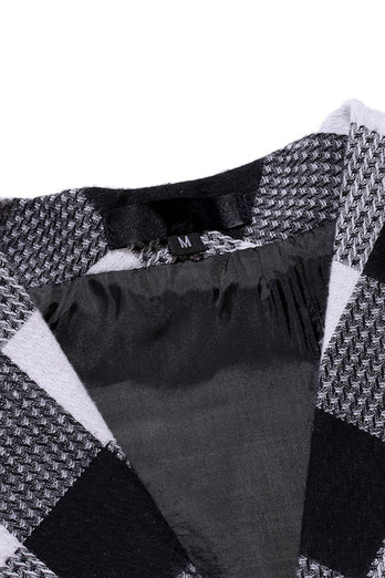 Sjaal kraag double breasted geruit herenpak vest