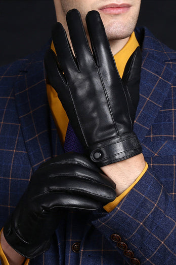 Bruine full-hand lederen handschoenen voor mannen
