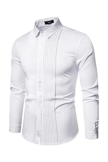Revers Casual Plus Size Shirt met lange mouwen voor heren