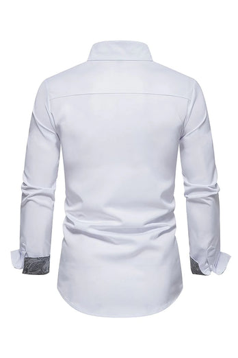 Revers Casual Plus Size Shirt met lange mouwen voor heren