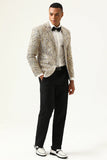 Sprankelende Champagne Pailletten Gekerfd Revers Heren Prom Blazer