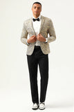 Sprankelende Champagne Pailletten Gekerfd Revers Heren Prom Blazer