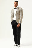 Sprankelende Champagne Pailletten Gekerfd Revers Heren Prom Blazer