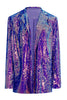 Afbeelding in Gallery-weergave laden, Sparkly Purple Pailletten Oversized Longline Prom Blazer Voor Vrouwen