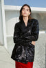 Afbeelding in Gallery-weergave laden, Sparkly Black Pailletten Longline Oversized Prom Blazer Voor Vrouwen