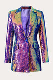 Sprankelende paarse pailletten Prom Homecoming Women Blazer