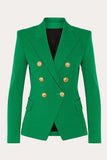 Groene Double Breasted Peak Revers Vrouwen Prom Blazer