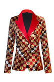 Sprankelende zwarte Peak revers pailletten vrouwen Party Blazer