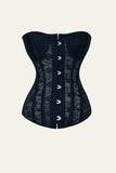 Black Steel Bone Lace Six-Star Flower Corset Shapewear