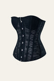 Black Steel Bone Lace Six-Star Flower Corset Shapewear