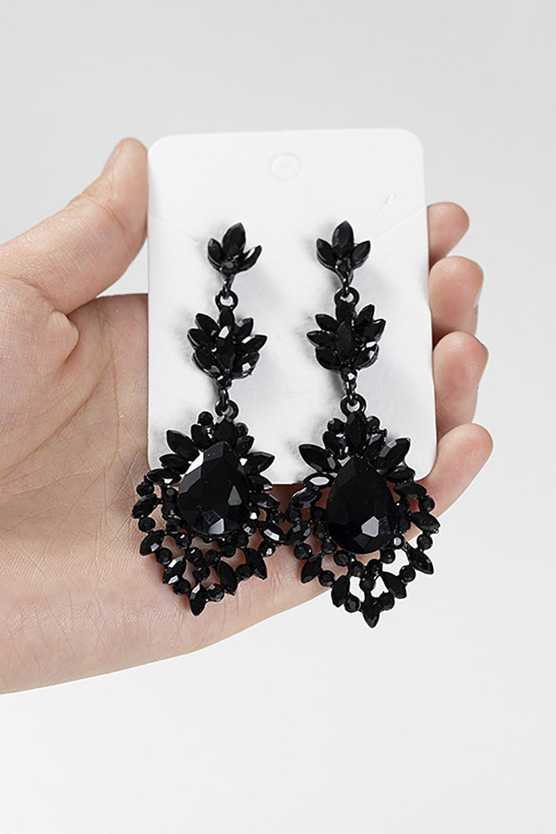 Afbeelding in Gallery-weergave laden, Stijlvolle zwarte geometrische oorbellen in druppelstijl voor feest