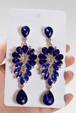 Royal Blue Vintage Rhinestone Teardrop bengelen oorbellen