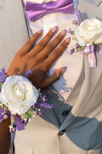 Ivoor Rose pols corsage en mannen corsages Set voor Prom bruiloft partij