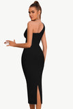 Bodycon One Shoulder Zwart Feestjurk