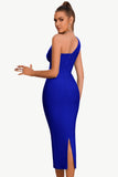 Bodycon One Shoulder Zwart Feestjurk