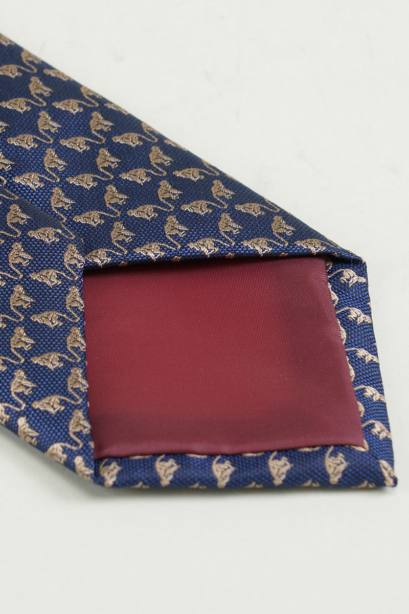 Afbeelding in Gallery-weergave laden, Marine bedrukte jacquard satijn formele stropdas