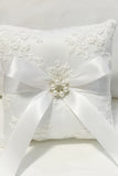 Ivory Lace Pearl Bowknot Ring Bearer Kussen