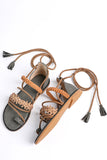 Leger groene casual strappy sandalen