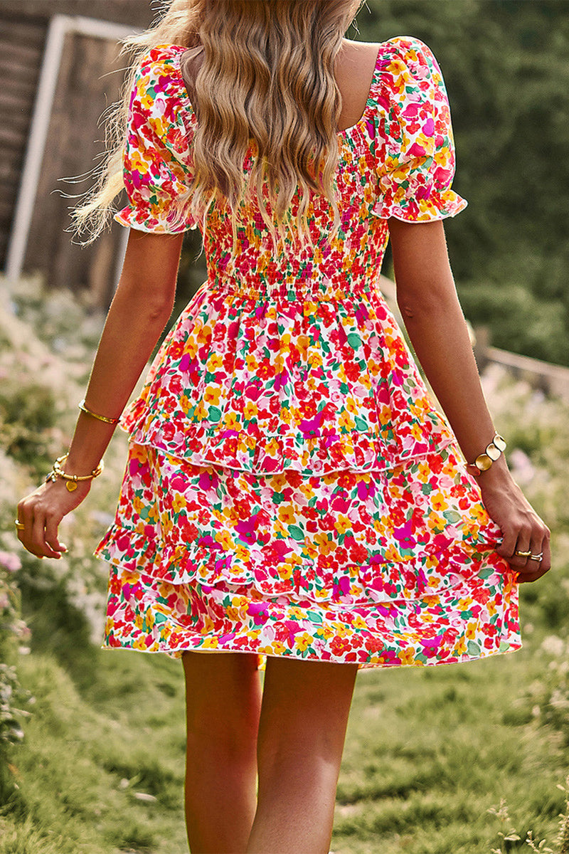 Afbeelding in Gallery-weergave laden, Off the Shoulder Zwarte Bloemenprint Zomerjurk