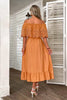 Afbeelding in Gallery-weergave laden, Oranje Hollow Out Maxi Boho Jurk