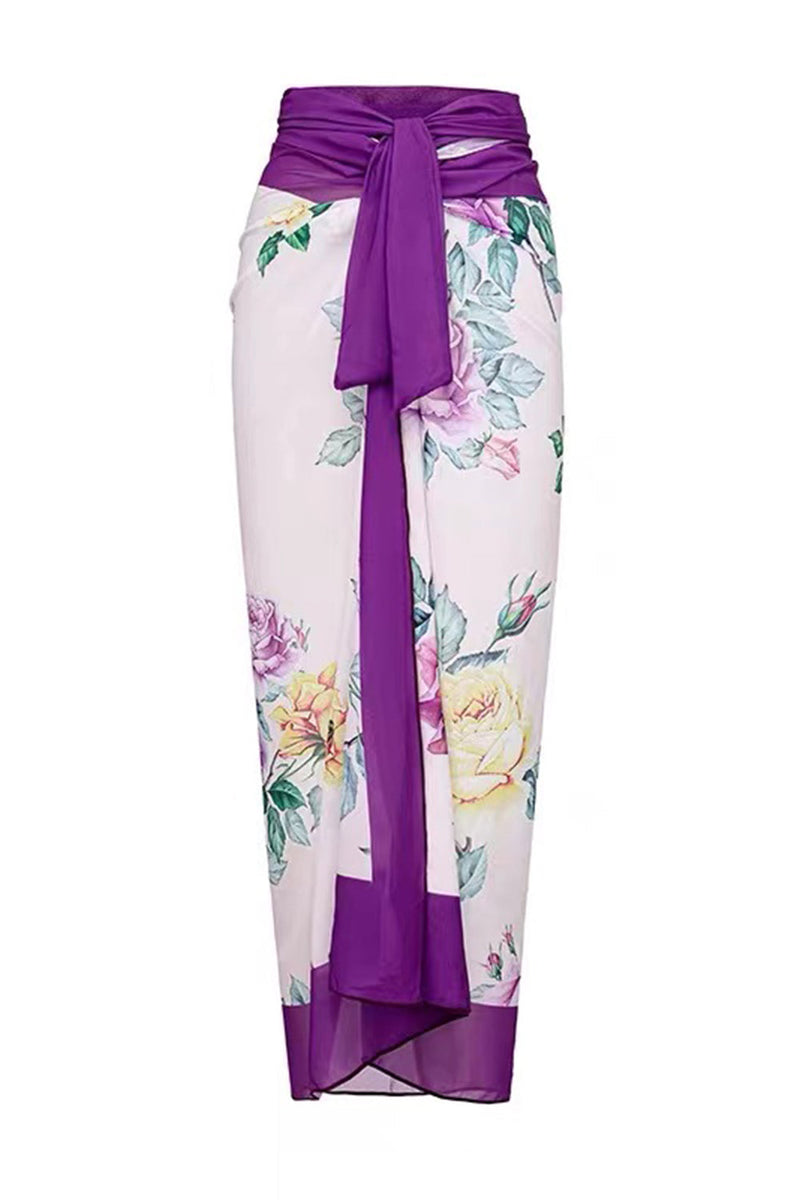 Afbeelding in Gallery-weergave laden, Slim Fit Bedrukte Eendelige Badpak Set met Strandjurk