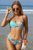 Groene Front Cross Tweedelige Bikini Sets