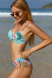 Groene Front Cross Tweedelige Bikini Sets