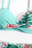 Groene Front Cross Tweedelige Bikini Sets