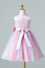 Afbeelding in Gallery-weergave laden, A Line Blue Pailletten Mouwloze Meisjes Jurk