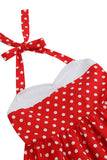 Rode Halter Polka Dots 50's Meisjes Jurk