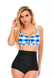 Plaid Halter Tweedelige Badmode